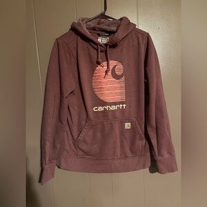 Carhartt Burgundy Hoodie with Logo